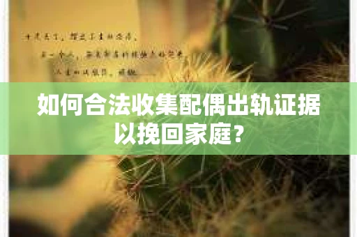 如何合法收集配偶出轨证据以挽回家庭？