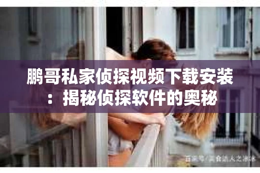 鹏哥私家侦探视频下载安装：揭秘侦探软件的奥秘