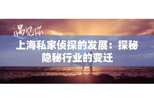 上海私家侦探的发展：探秘隐秘行业的变迁