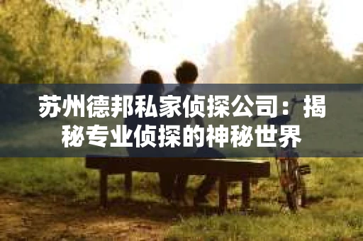 苏州德邦私家侦探公司：揭秘专业侦探的神秘世界
