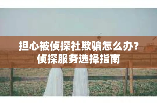 担心被侦探社欺骗怎么办？侦探服务选择指南