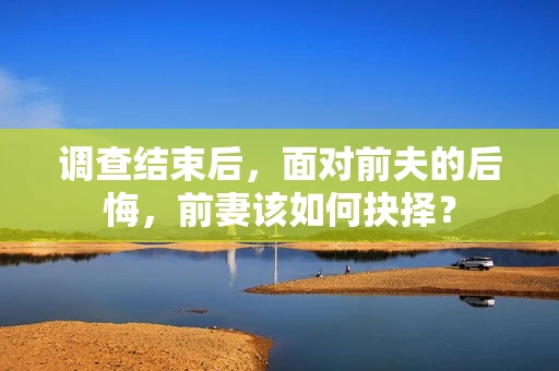 调查结束后，面对前夫的后悔，前妻该如何抉择？