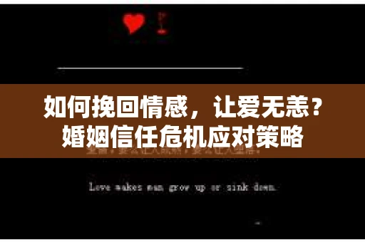 如何挽回情感，让爱无恙？婚姻信任危机应对策略