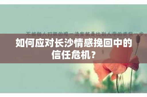 如何应对长沙情感挽回中的信任危机？