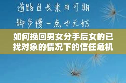如何挽回男女分手后女的已找对象的情况下的信任危机？